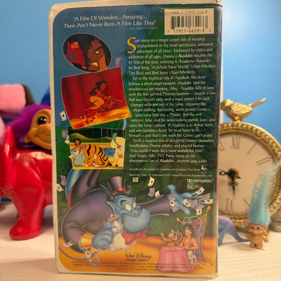 Aladdin VHS 1993 Walt Disney Classic Clamshell – Tested, Works Great - Picture 2 of 3
